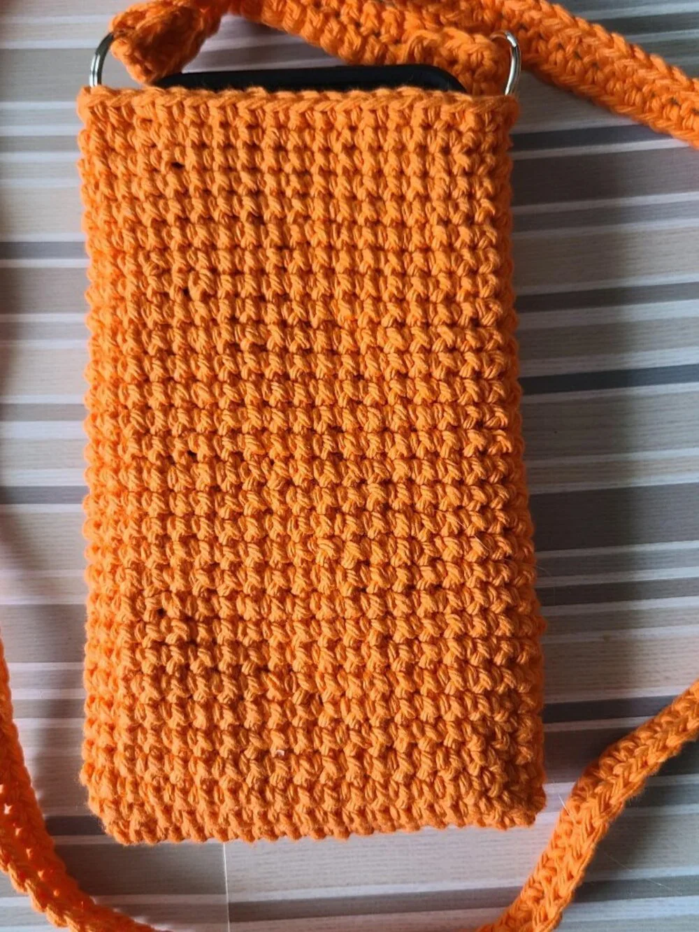 Handmade Crochet Cell Phone Case Holder Crossbody Bag Halloween Thanksgiving